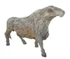 Product image 1 of the product “Standing Bull. Artistic made made from single teak wood pieces. The head is carved wood. The size is 255cm Length. ”